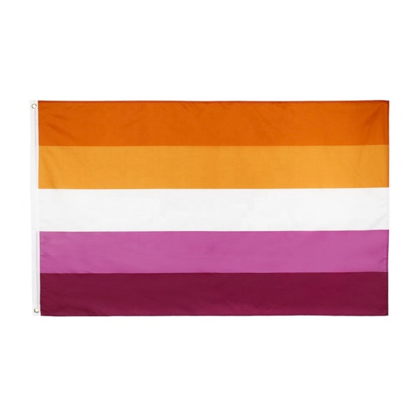 3x5feet Lesbian Sunset FLag / Lesbian flag / LGBT flag/ gay pride LGBTQ+ / Gay pride flag / Lesbian / lesbian sunset pride flag / les flag