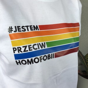 LGBT T-shirt &quot;I&#39;m against homophobia&quot; | rainbow t-shirt | human rights t-shirt | LGBT t-shirt | lesbian t-shirt | l Jestem przeciw homofobii