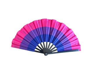 Grand éventail de fierté drapeau bisexuel (64 x 23 cm), éventail LGBT, drapeau bisexuel, éventail bisexuel, éventail bi, bisexuel, éventail bisexuel, éventail bi