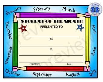 Download Student Of The Month Etsy