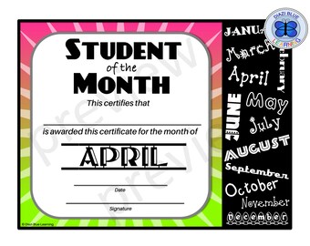 Download Student Of The Month Etsy