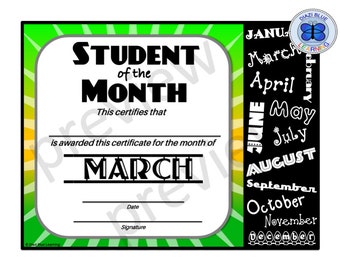 Download Student Of The Month Etsy