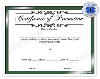 Certificate of Promotion, End of Year Certificates, Editable Certificates, 5th Grade Certificates, 8th Grade Certificates, PDF Certificates