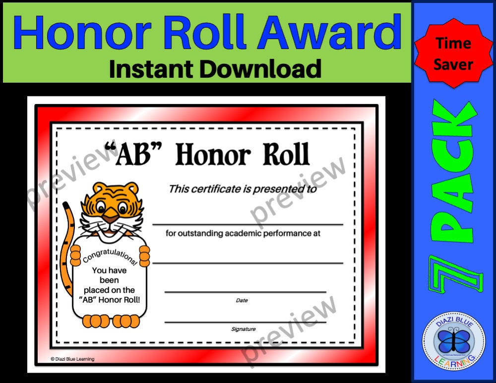 tiger-honor-roll-certificates-7-pack-honor-roll-certificates-tiger-honor-roll-awards-fillable-honor-roll-certificates-instant-download-etsy for Ab Honor Roll Certificate Free Printable Tiger Honor Roll Certificates, 7 Pack Honor Roll Certificates, Tiger Honor Roll Awards, Fillable Honor Roll Certificates, Instant Download - Etsy for Ab Honor Roll Certificate Free Printable