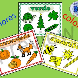 Spanish Color Charts Spanish Colors Spanish Charts Colors | Etsy