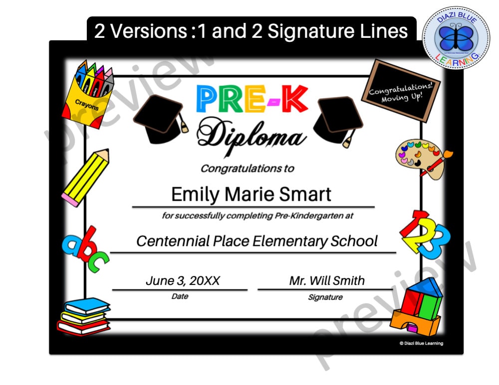 Pre k Diploma Pre k Graduation Diploma Fillable Prekindergarten Diploma Editable Diploma Pre k Diploma Pre k Graduation Diploma Fillable Prekindergarten Diploma Editable Diploma