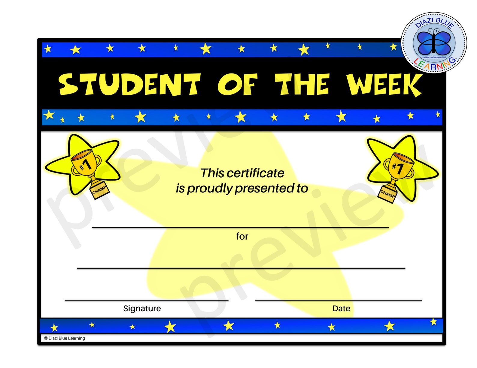 Student Of The Week Certificate Editable PDF Student Of The Etsy France Student Of The Week Certificate Editable PDF Student Of The Etsy France