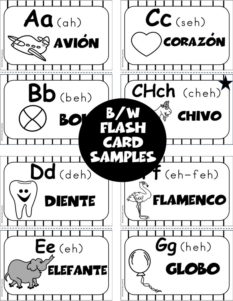 Spanish Alphabet Flash Cards, Spanish Alphabet, Spanish Letter of the