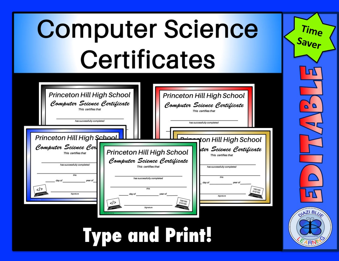 computer science free certificates