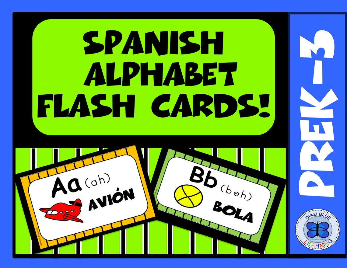 Spanish Alphabet Flash Cards, Spanish Alphabet, Spanish Letter of the