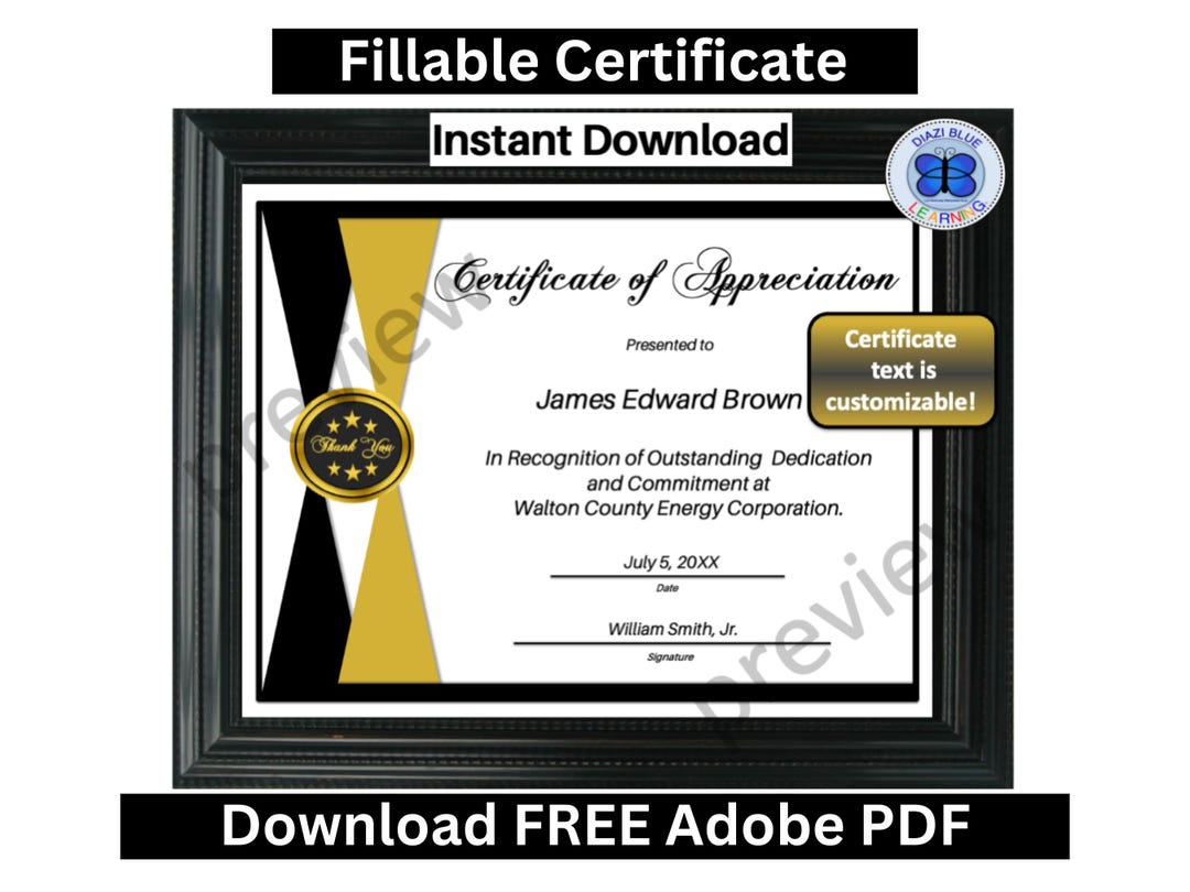 Thank You Certificate Template, Certificate of Appreciation Template ...
