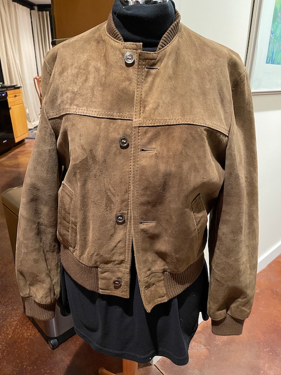 Vintage Suede Bomber Jacket (maybe size medium