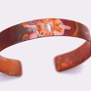 Flame Painted Copper Cuff - 1/2 " Width