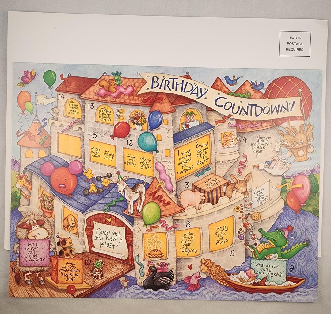 Vintage 14 Day Birthday Countdown by Current Inc., 14 Birthday Riddles ...