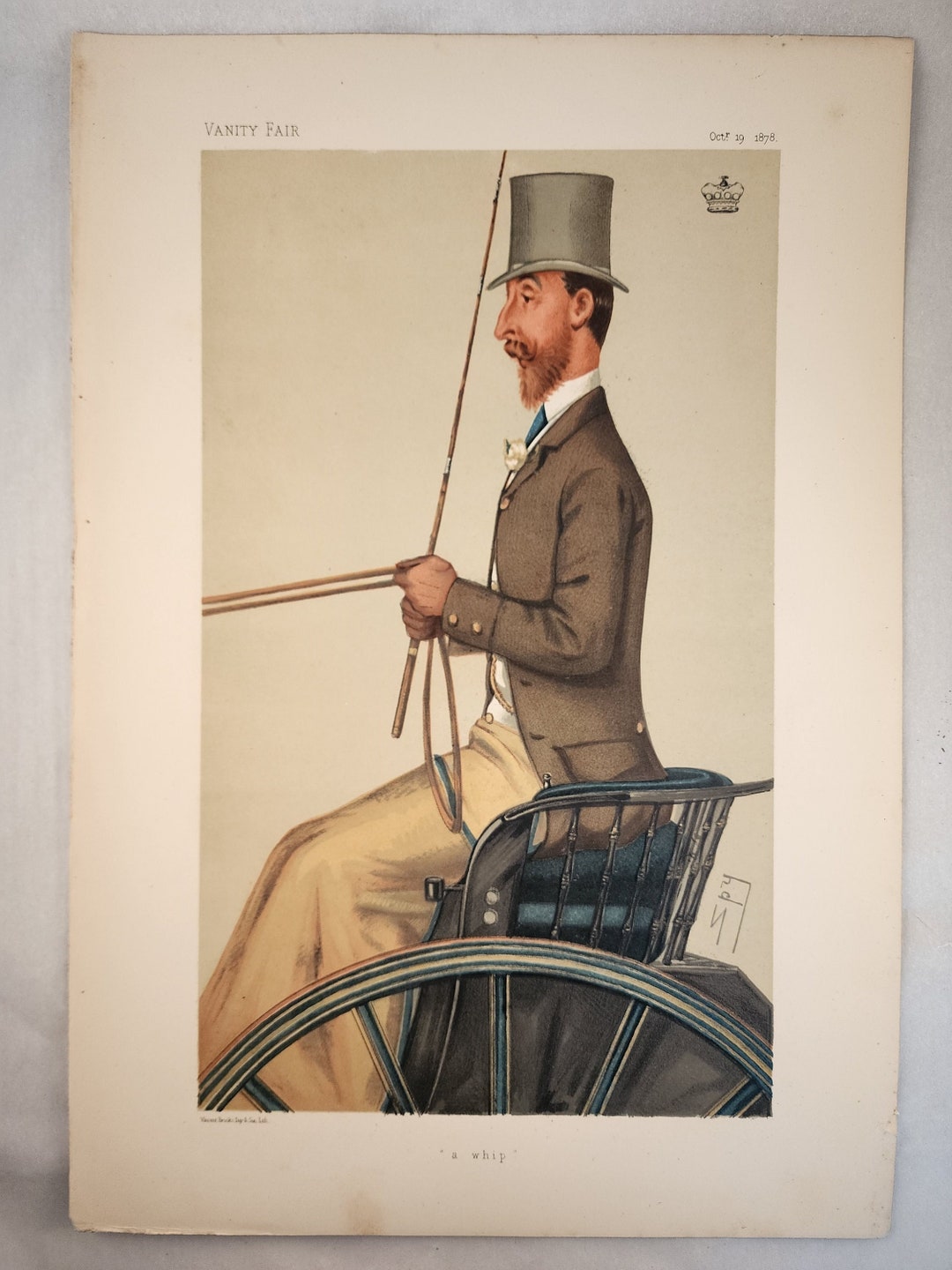 Original 1878 Vanity Fair Spy Print Lord Londesborough, Statesmen, No