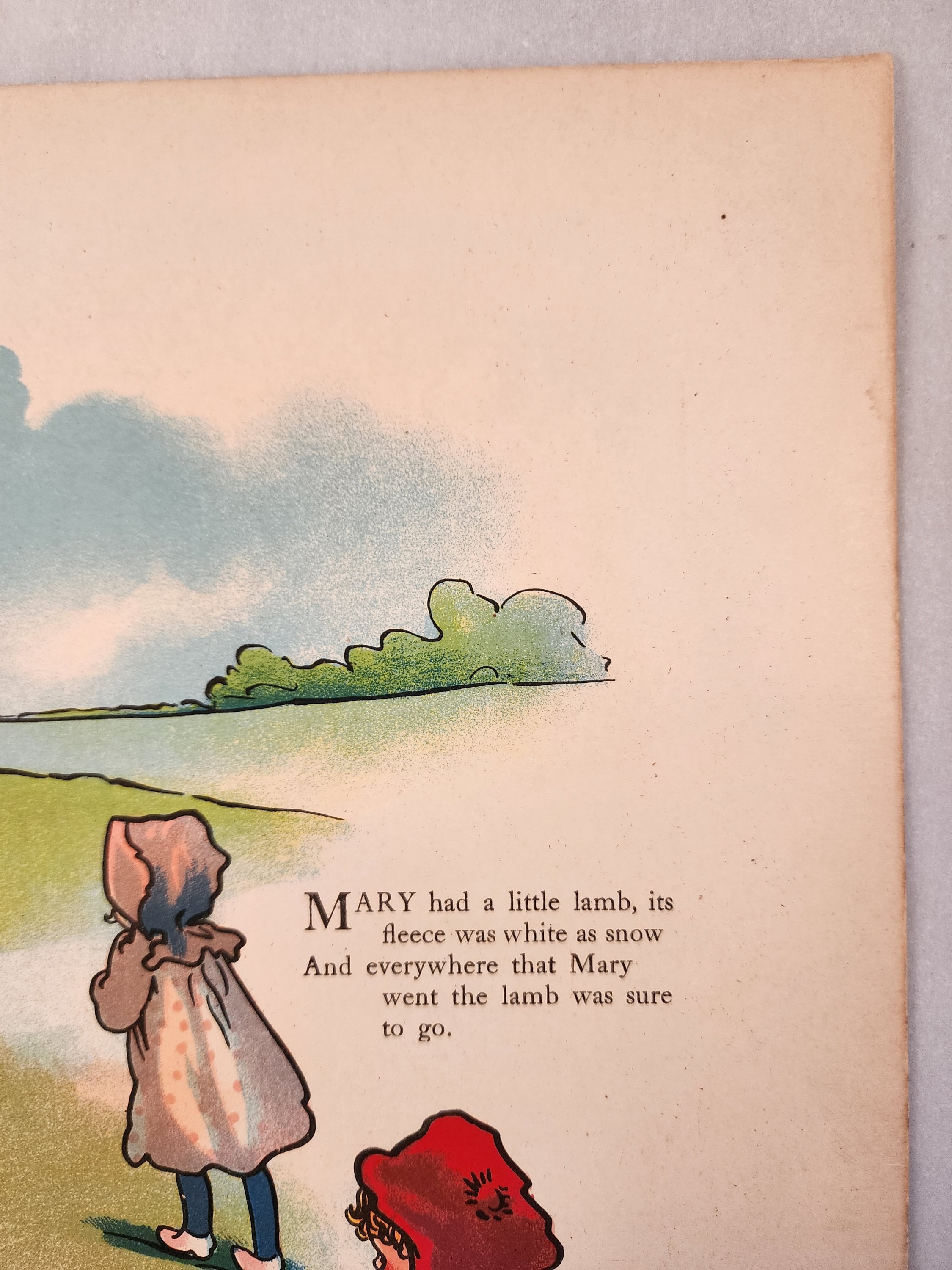 Vintage Children's Print Mother Goose Nursery Rhymes, Mary Had a