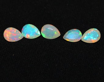 Welo Opal Faceted Opal Pear Opal Opal stone Fire Opal 5x7 MM 5 Pieces Lot Top quality Natural Welo Fire Faceted Ethiopian Opal Gemstone