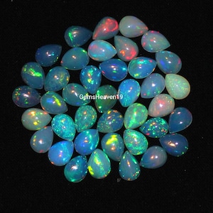 Opal, Ethiopian Opal, Natural Opal, Opal Gemstone, Pear Opal cabochon, Pear shape Opal, Wholesale Gemstone, Opal Gemstone for jewelry 8x6 mm