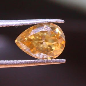 Pierre précieuse moissanite, couleur dorée Pierre de taille moissanite AAA, grande taille poire, diamant moissanite sans défaut, éclat brillant, 9 x 6,5 x 4 mm, 1,55 ct