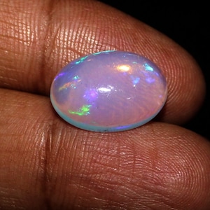 Opal Gemstone, Opal Cabochon, Oval Opal Stone, Loose Opal Cabochon, Blue fire opal, Large Opal Stone, Natural Ethiopian Opal Cabs, 5.40 Cts