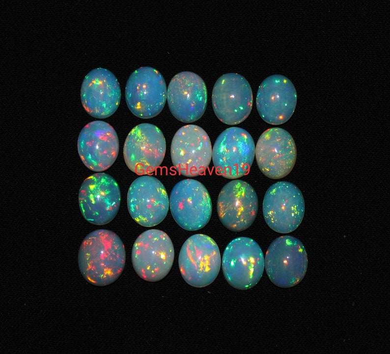 AAA Opal Lot Beautiful Opal Opal Cabochon Large Opal 7\u00d79 MM Natural Calibrated Welo fire Ethiopian Opal Cabochon Gemstone Welo Opals