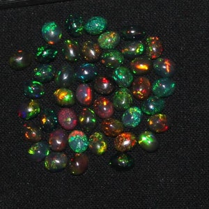 Black Opal Gemstone, Ethiopian Black Opal, Black Opal Cabochon, Welo Black Opal, oval Black Opal, Natural Gemstone, Loose Gemstone, 3x5 MM