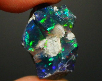 Black Opal Rough, Black Ethiopian Opal, Raw Black Opal, Loose Black Opal crystal, Multi fire welo fire small black opal loose stone 5.35 Cts