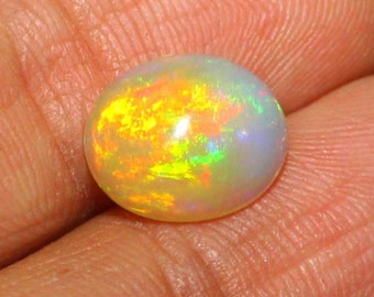 Opal Gemstone, AAA Colorful multi flashy fire high quality loose opal cabochon, Natural Gemstone, Oval Opal Cabochon Ethiopian Opal 10x12 mm