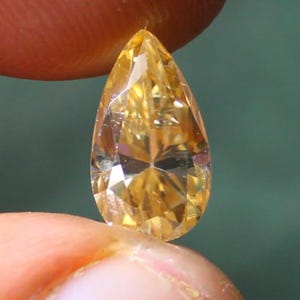 Moissanite Gemstone 2.00 Ct. AAA faceted cut pear shape golden Moissanite, Loose Moissanite, flawless diamond, Moissanite sparkling jewelry