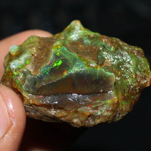 Opal Rough Natural Ethiopian Opal rough Gemstone, multi fire opal rough stone multi color welo large fire big opal raw crystal 123.60 Ct