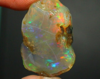 Opal Rough, Natural Ethiopian Raw Opal Crystal Loose Opal Rough, Multi color AAA Welo fire Opal Rough Crystal water opal specimen 51.65 Cts