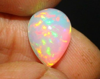 Pear Opal Gemstone, Welo Fire Pear Opal, Pear Ethiopian Opal, Natural Gemstone, Loose Gemstone, Loose Cabochon, Pear Opal Cabochon, 3.40 Cts