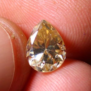 Moissanite Gemstone 2.05 Ct. AAA faceted cut pear shape golden Moissanite, Loose Moissanite, flawless diamond, Moissanite sparkling jewelry