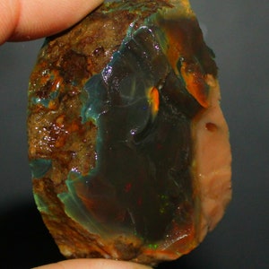 Opal Rough Natural Ethiopian Opal Rough Multi fire large 47x39x23 MM welo opal rough loose gemstone chocolate mazezo opal rough 206 Cts
