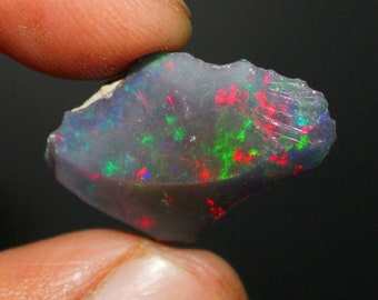 Black Opal Rough, Black Ethiopian Opal, Raw Black Opal, Loose Black Opal crystal, Multi fire welo fire black opal rough gemstone 12.95 Cts