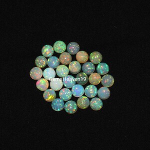 Opal, Ethiopian Opal, Natural Opal, Opal Gemstone, Opal cabochon, Round Opal, Wholesale Gemstone, Opal Gemstone for making jewelry 4x4 mm