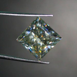 Moissanite, Faceted Cut Square Shape Loose Moissanite Gemstone, Sterling silver Color jewelry making flawless Moissanite, 12x12 mm 9.35 Cts