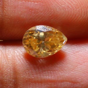 Pierre précieuse moissanite, couleur dorée Pierre de taille moissanite AAA, taille poire, gros diamant sans défaut moissanite brillant, éclat 9 x 6,5 x 5 mm 1,85 ct