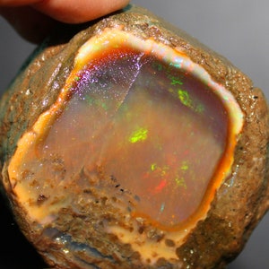 Opal Rough AAA quality Natural Ethiopian Large 48x46x33 MM Welo fire opal rough multi color opal rough, big opal crystal gemstone 499.60 Ct