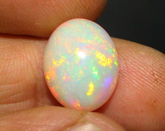 Opal Gemstone, AAA Colorful multi flashy fire high quality loose opal cabochon, Natural Gemstone, Oval Opal Cabochon, Ethiopian Opal 6.50 Ct