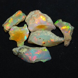 AAA Natural Opal Rough stones, multi color fire opal rough, Raw Opal Crystal, fire opal rough, jewelry making raw opal rough stones, 7-14 mm