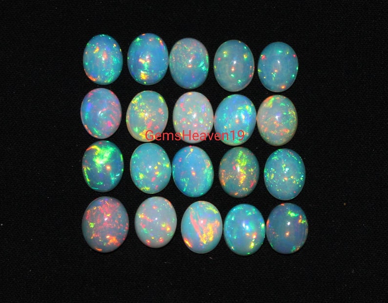 AAA Opal Lot Beautiful Opal Opal Cabochon Large Opal 7\u00d79 MM Natural Calibrated Welo fire Ethiopian Opal Cabochon Gemstone Welo Opals