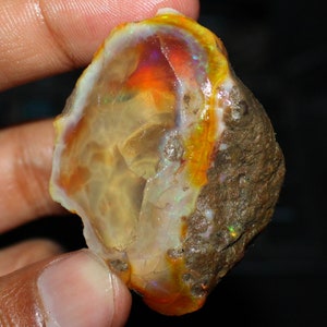 Opal Rough Natural Ethiopian Opal rough Gemstone, multi fire opal rough stone multi color welo large fire big opal raw crystal 200 Cts
