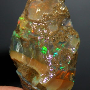 Opal Rough AAA quality Natural Ethiopian Large 49x30x18 MM Welo fire opal rough multi fire opal rough, big opal crystal gemstone 111.10 Ct