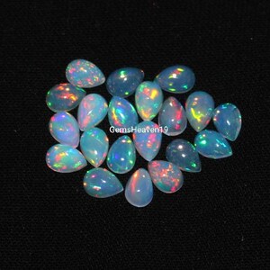 Opal, Ethiopian Opal, Natural Opal, Opal Gemstone, Pear Opal cabochon, Pear shape Opal, Wholesale Gemstone, Opal Gemstone for jewelry 3x5 mm