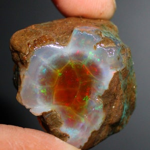 Opal Rough Welo Fire Natural Ethiopian Opal Gemstone, big size 38x35x31 MM multi fire opal rough stone multi color welo opal 125.10 Cts
