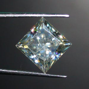 Moissanite, Faceted Cut Square Shape Loose Moissanite Gemstone, Sterling silver Color jewelry making flawless Moissanite, 9.5x9 mm 4.75 Cts