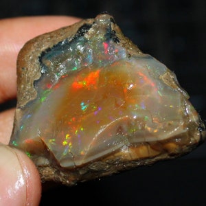Opal Rough Welo Fire Natural Ethiopian Opal Gemstone, multi fire opal rough stone multi color welo large fire big opal raw crystal 119 Ct