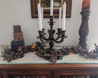Homespun battery operated Lighted rag garland Rag Fabric Garland, Rustic decor, Primitive decor