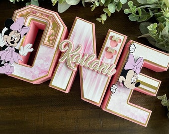 Minnie Mouse Fairy 3D Letters: Birthday Party Decoration